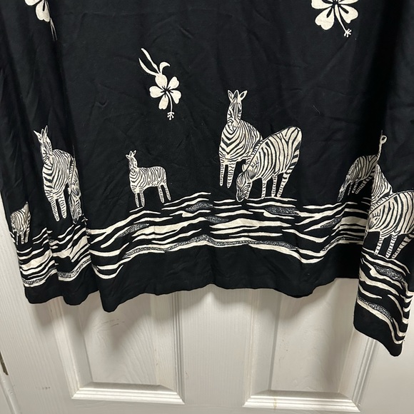 Vintage 90s/y2k zebra flower MACKSON size M maxi button front dress - Picture 4 of 5